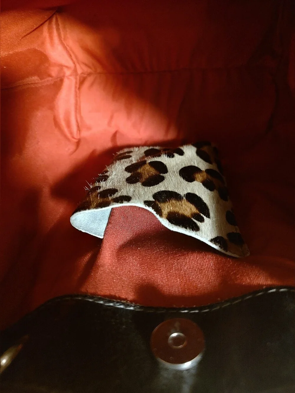 Maurizio Taiuti Leopard Print Haircalf Bucket Satchel